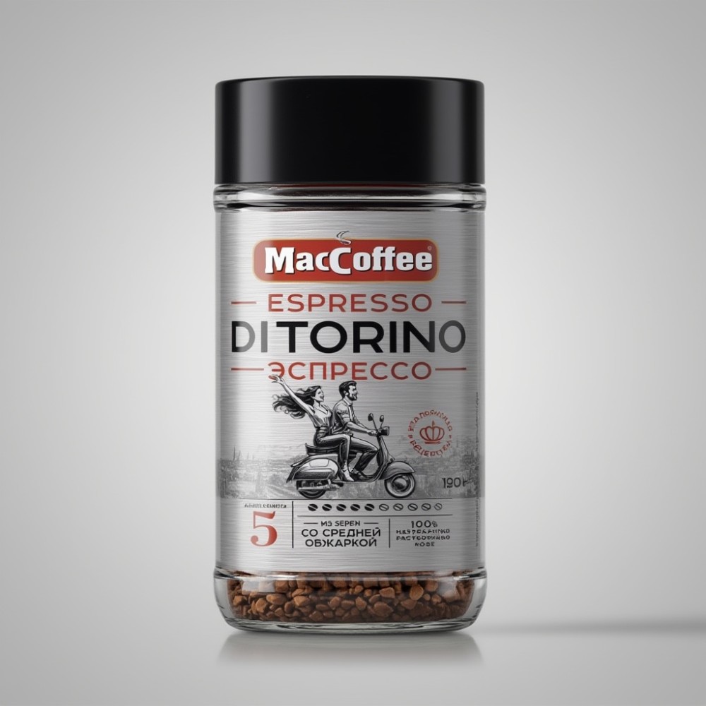 Кофе натуральный растворимый сублимированный "ЭСПРЕССО ДИТОРИНО" т.з. "MacCoffee" cт/б 90г*6