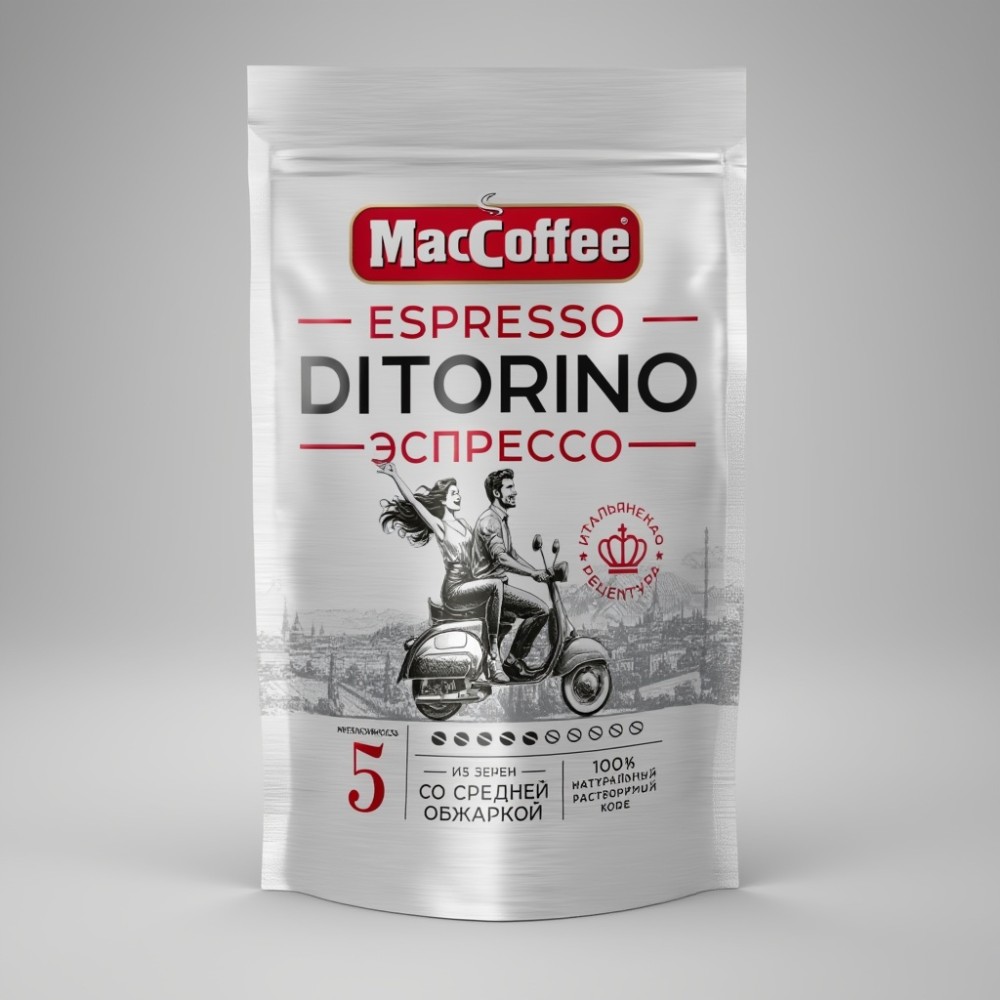 Кофе натуральный растворимый сублимированный "ЭСПРЕССО ДИТОРИНО" т.з. "MacCoffee" д/пак 130г*8