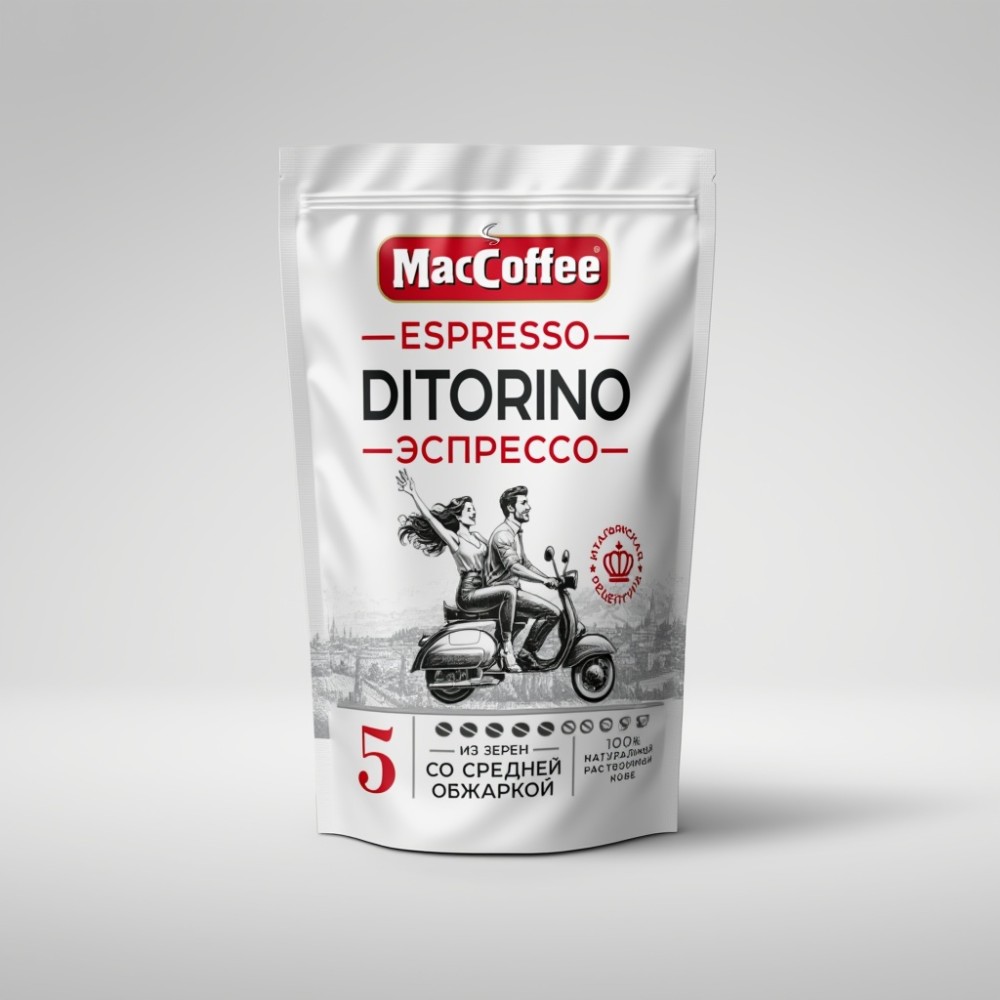 Кофе натуральный растворимый сублимированный "ЭСПРЕССО ДИТОРИНО" т.з. "MacCoffee" д/пак 70г*10
