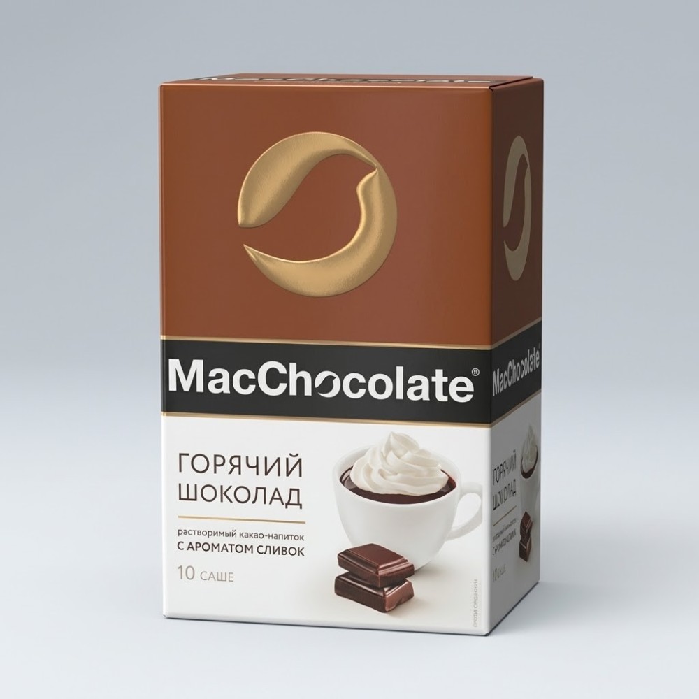 Какао-напиток растворимый со вкусом сливок т.з. "MacChocolate" карт/уп 20г*10*10