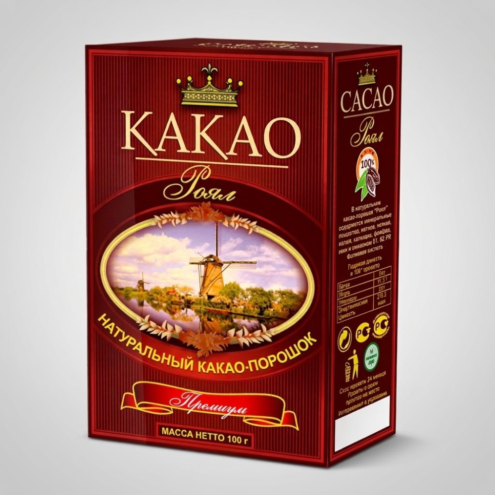 Какао порошок РОЯЛ картон 100г*12