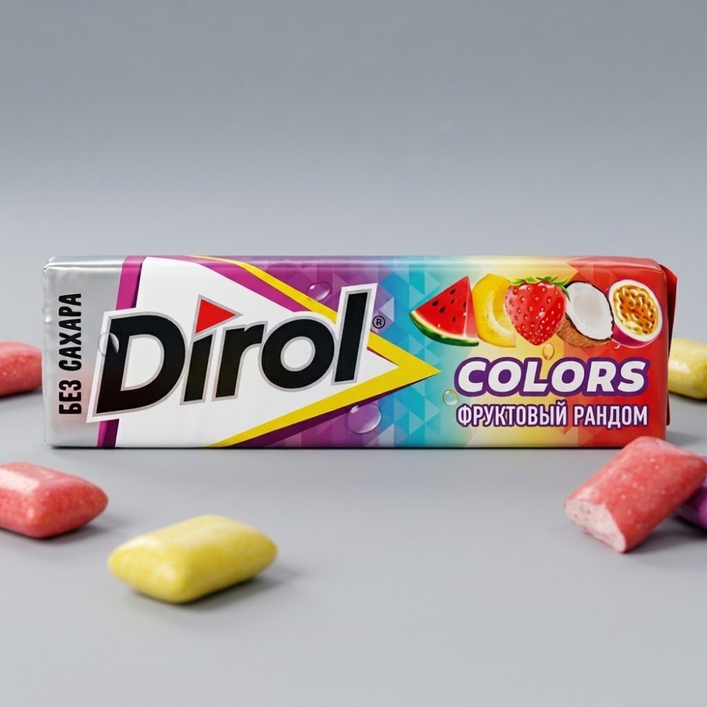 Жевательная резинка Dirol  фрукт рандом (колор)13.6г