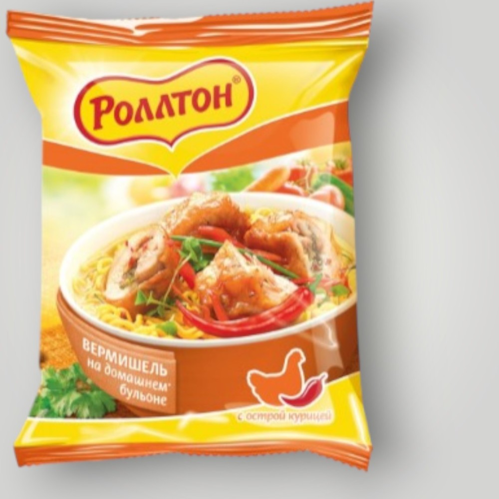 Вермишель б/пр Роллтон 60г на домашнем бульоне с острой  курицей  *42