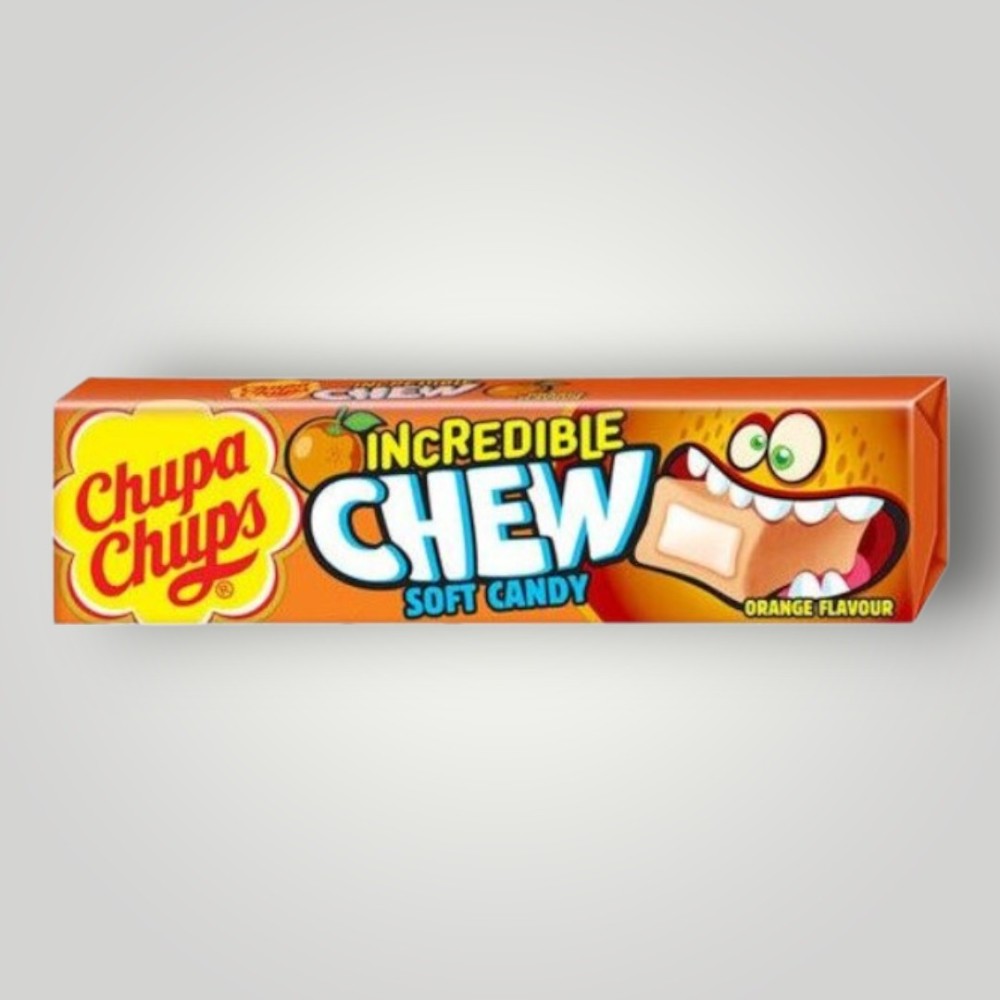 Жевательные  конфеты "Чупа Чупс"INCREDIBLE CHEW" со вкусом апельсина 47гх12шт