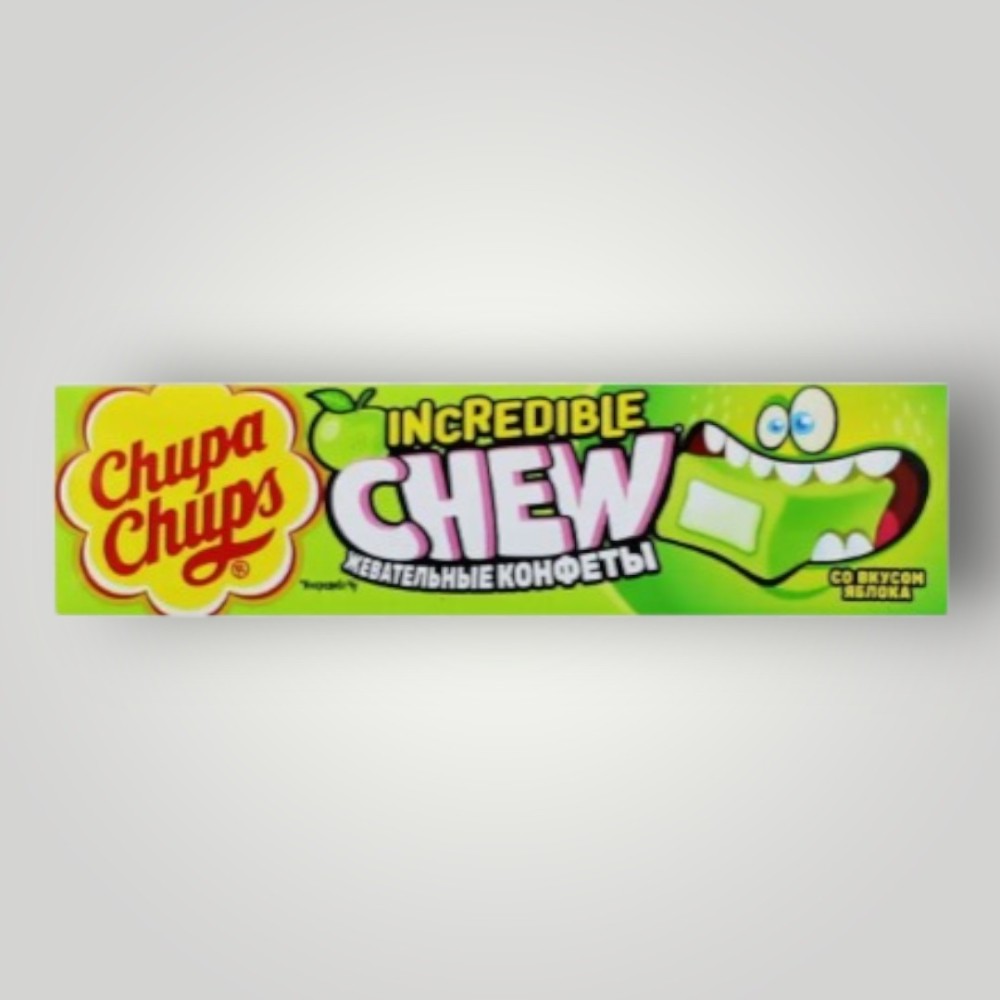 Жевательные  конфеты "Чупа Чупс"INCREDIBLE CHEW" со вкусом яблока 47г_6х12шт