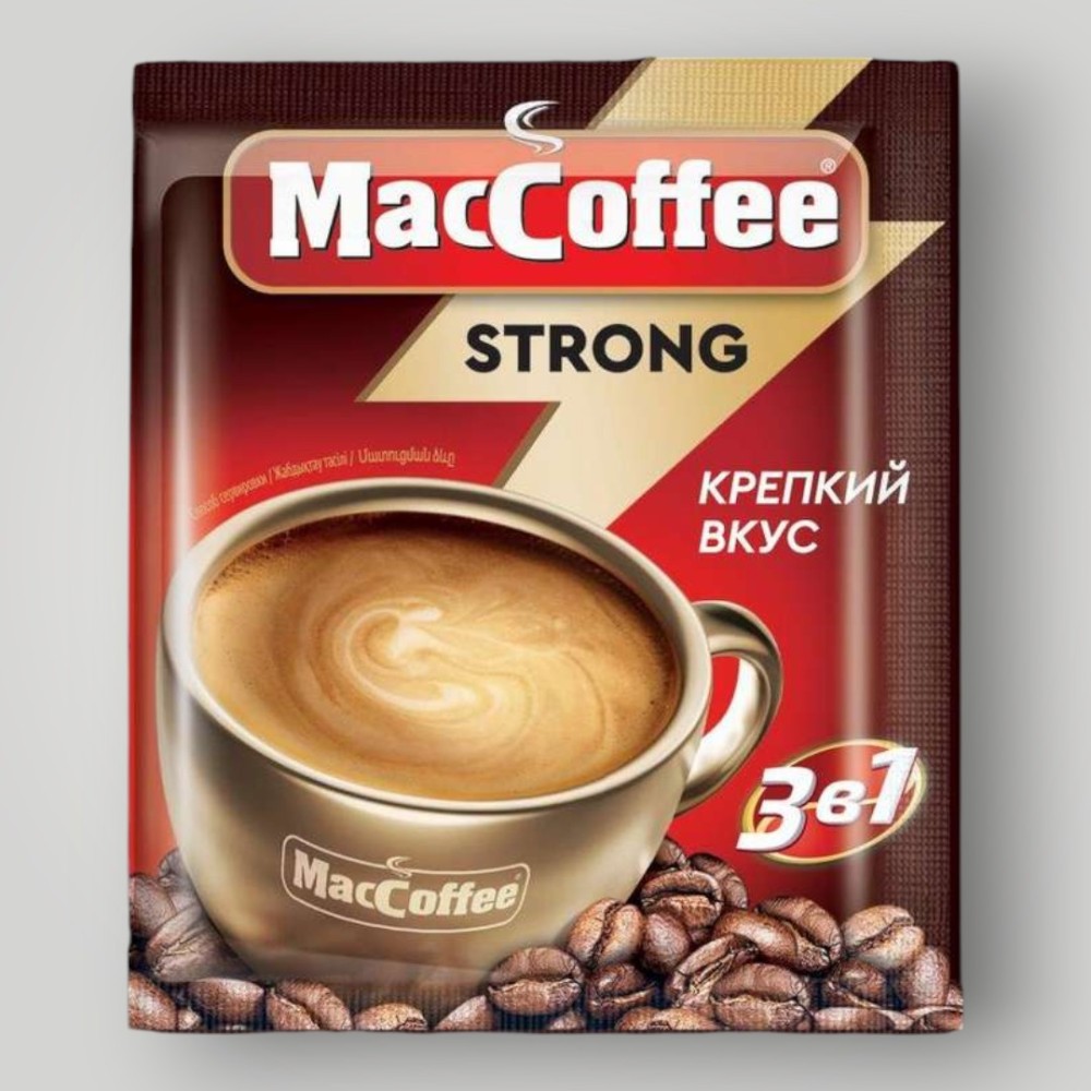 Напиток кофейный растворимый  т.з. "MacCoffee" (3 в 1) "Стронг" м/уп (лента) 18г*50*10