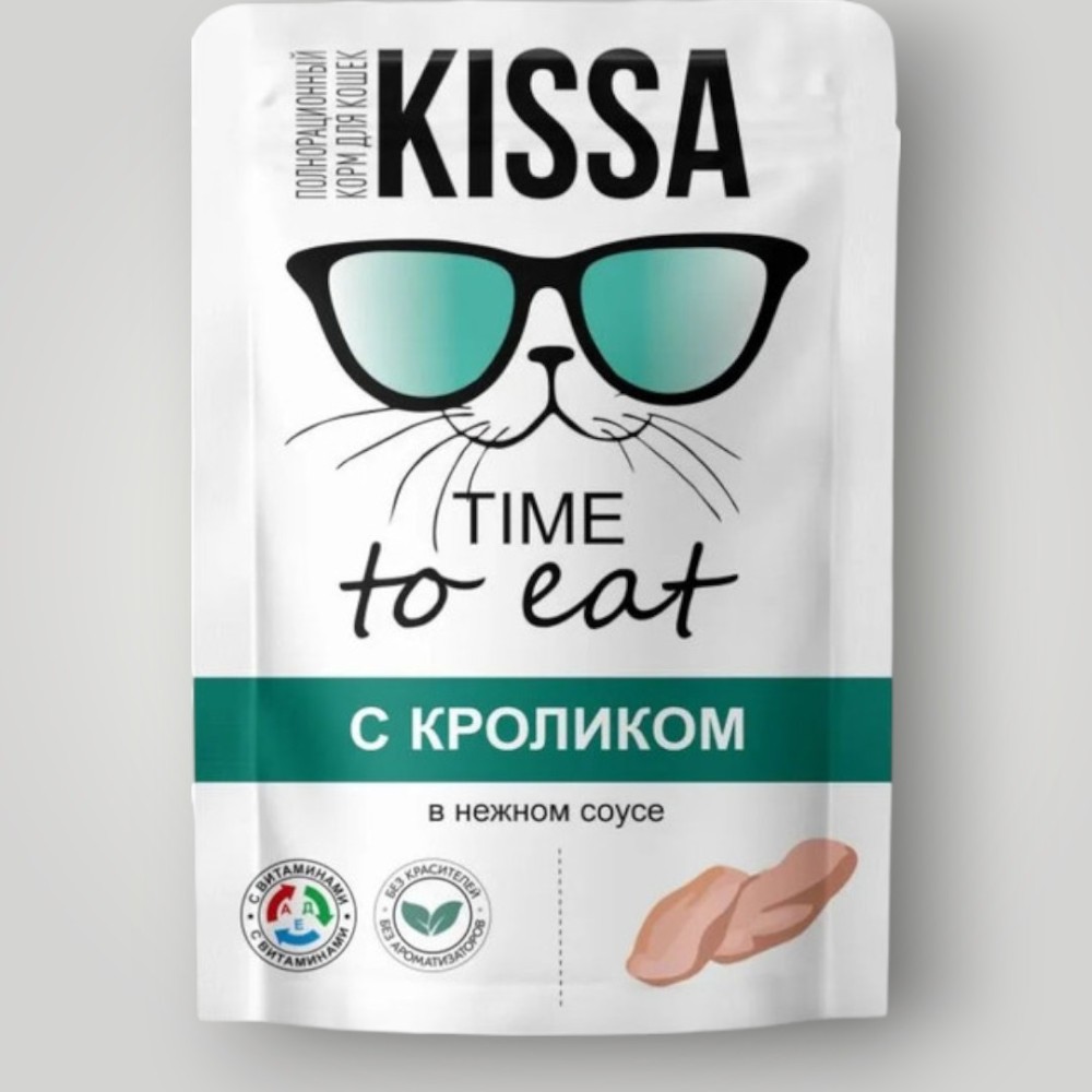 Корм конс. для кошек с Кроликом в соусе ТМ "Вкусная миска" (пауч-пакет) 85г*24шт