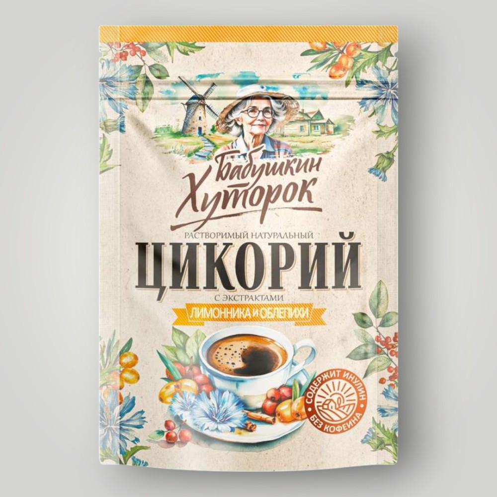 Цикорий порошок БАБУШКИН ХУТОРОК с лимонником и облепихой 100г*12