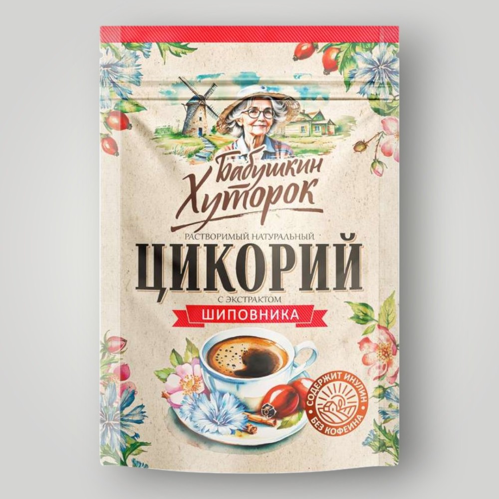 Цикорий порошок БАБУШКИН ХУТОРОК с шиповником ZIP 100г*12