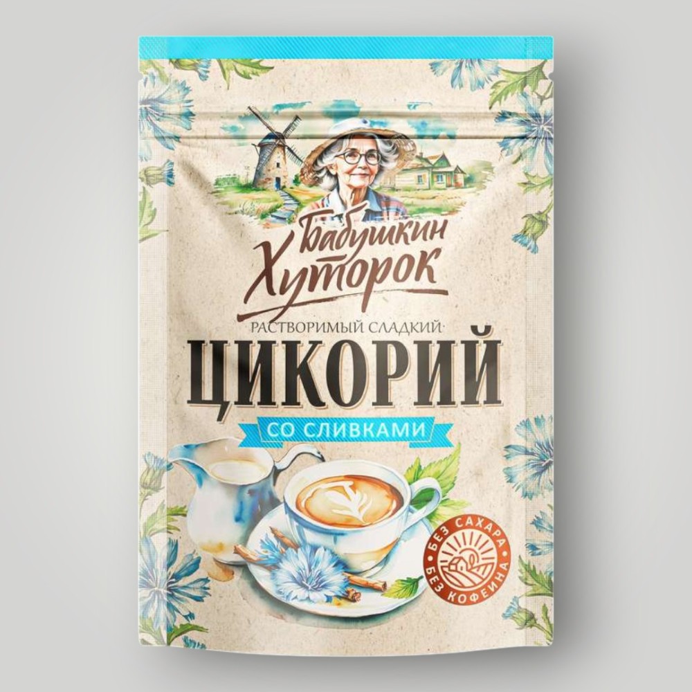 Цикорий порошок БАБУШКИН ХУТОРОК со стевией и сливками ZIP 130г*12