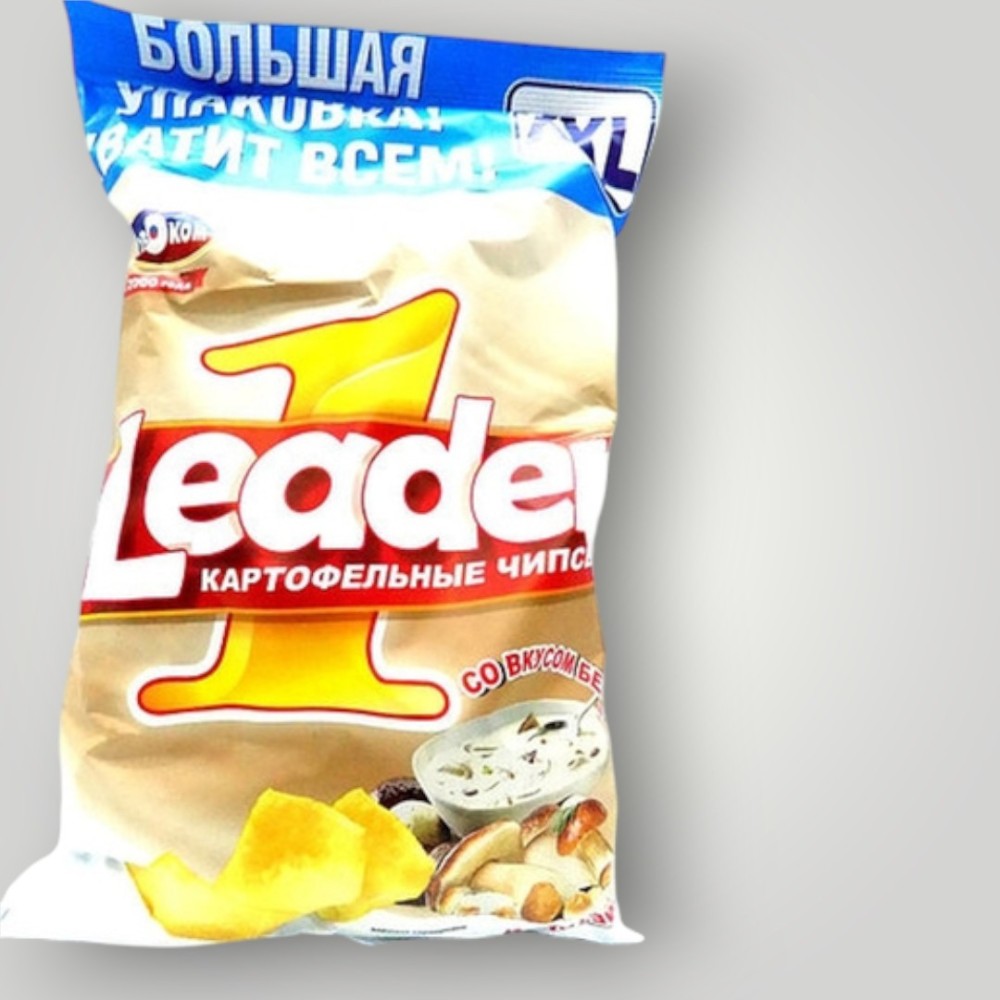 Чипсы "LEADER" 140гр. Белые грибы со сметаной*14