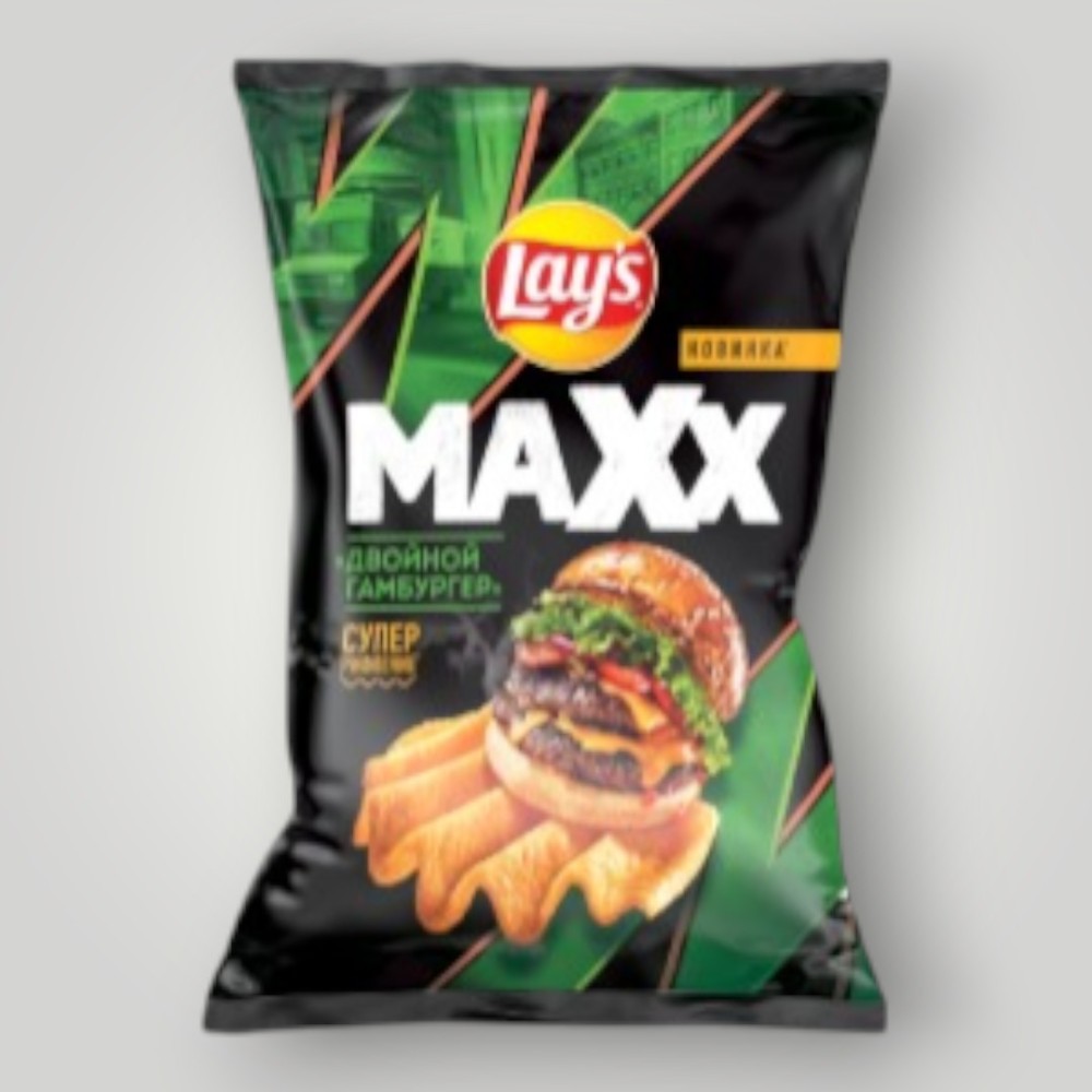 Чипсы со вкусом Двойной Гамбургер МАХХ (20х100г) ТМ "Lay s"