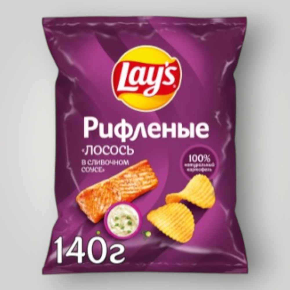 Чипсы со вкусом Лосось в сливочном соусе (19*140г)  ТМ "Lay s"