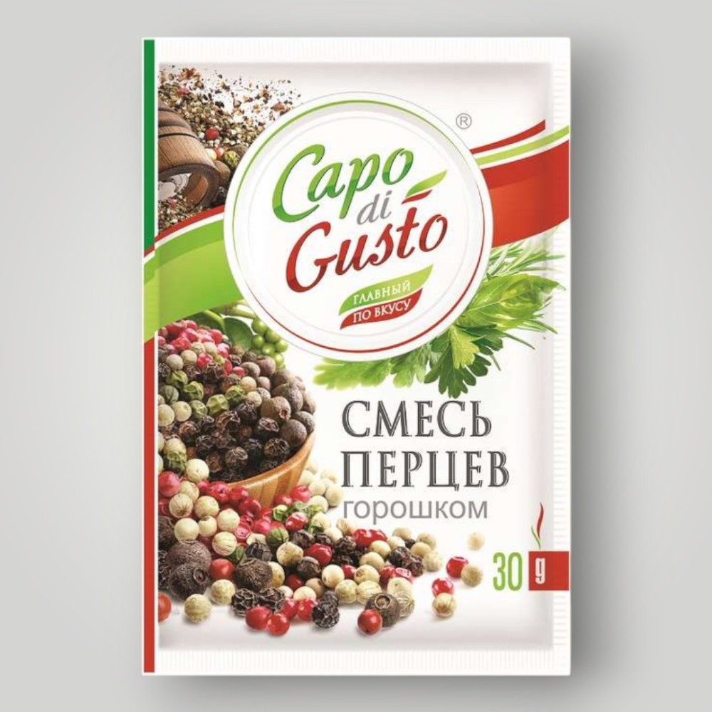 Смесь перцев горошком ТМ "Capo di Gusto" 30г*30шт