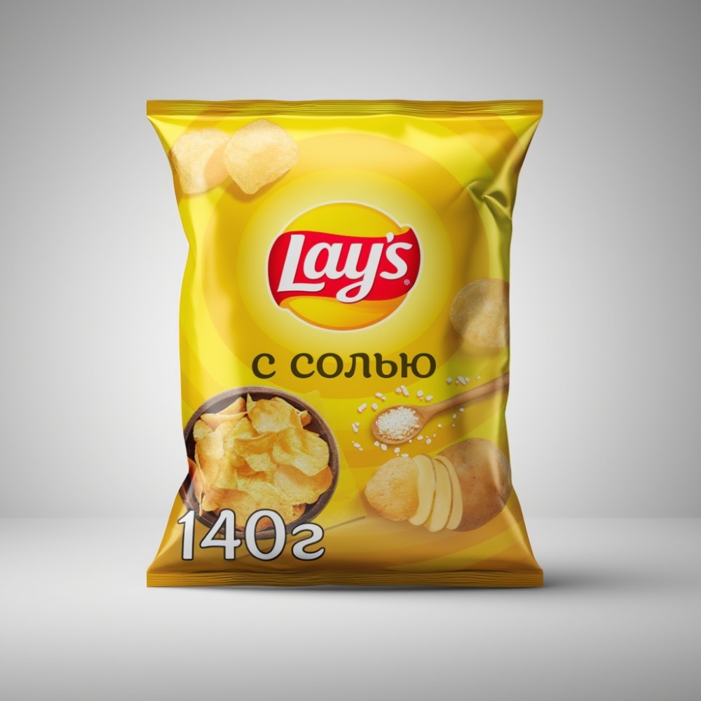 Чипсы со вкусом с Солью (19*140г)  ТМ "Lay s"